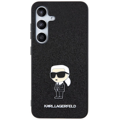 Калъф за Samsung Galaxy S24+ S926, Karl Lagerfeld, Glitter Ikonik Karl Logo, Черен