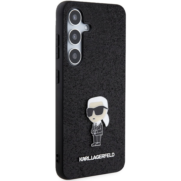 Калъф за Samsung Galaxy S24+ S926, Karl Lagerfeld, Glitter Ikonik Karl Logo, Черен