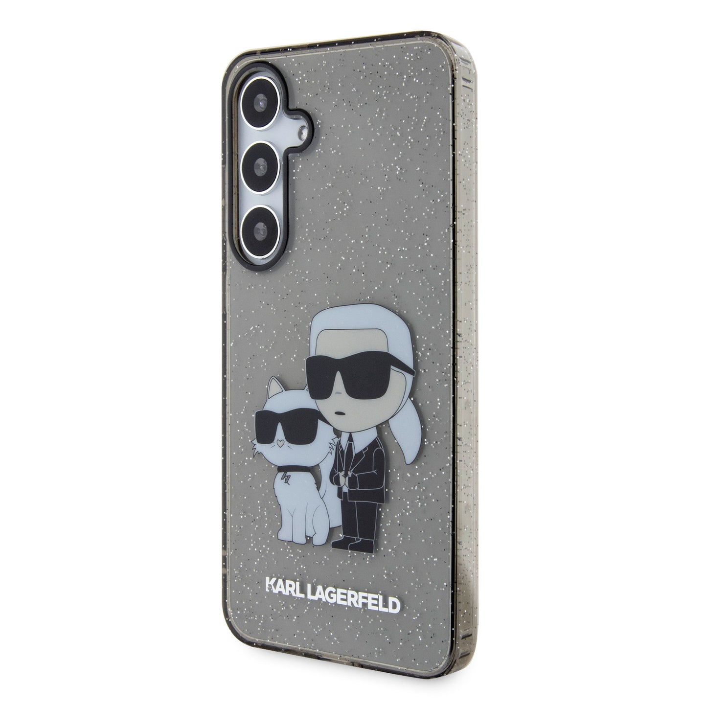 Case for Samsung Galaxy S24+ S926, Karl Lagerfeld, Glitter Karl & Choupette, Blue