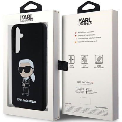Калъф за Samsung Galaxy S24+ S926, Karl Lagerfeld, Silicone Ikonik NFT, Черен