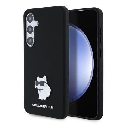 Калъф за Samsung Galaxy S24+ S926, Karl Lagerfeld, Silicone Choupette Metal, Черен