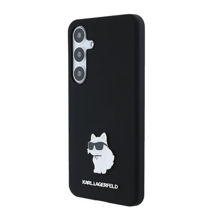 Калъф за Samsung Galaxy S24+ S926, Karl Lagerfeld, Silicone Choupette Metal, Черен