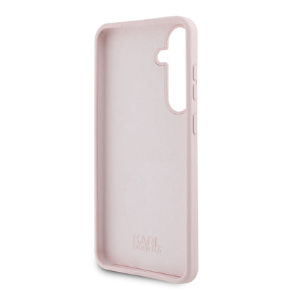 Case for Samsung Galaxy S24+ S926, Karl Lagerfeld, Silicone Choupette Metal, Pink