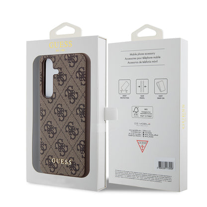 Калъф за Samsung Galaxy S24 S921, Guess, 4G Metal Gold Logo, Кафяв
