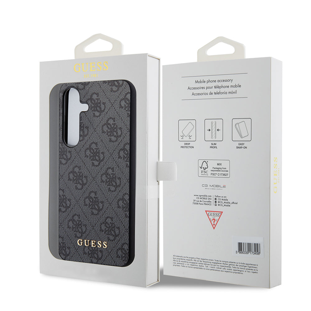 Калъф за Samsung Galaxy S24 S921, Guess, 4G Metal Gold Logo, Черен
