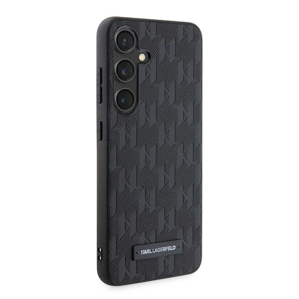 Калъф за Samsung Galaxy S24 S921, Karl Lagerfeld, Saffiano Mono Metal Logo, Черен