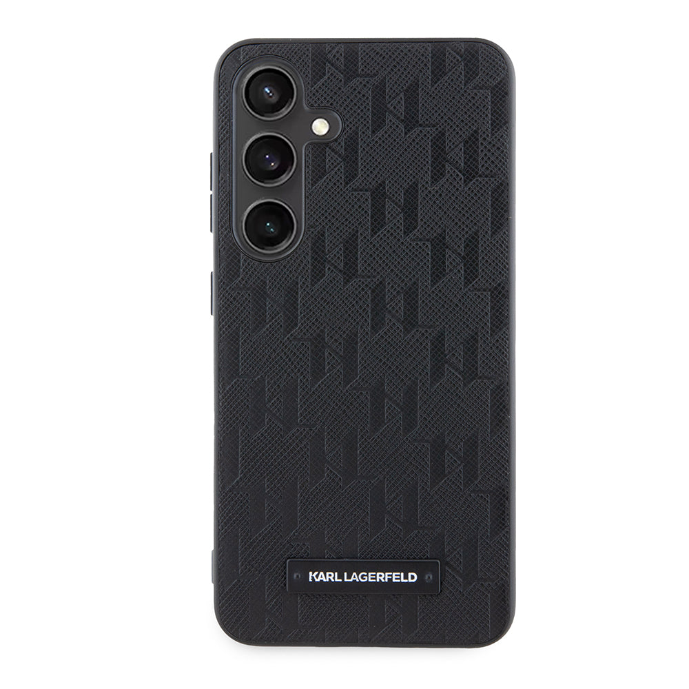 Калъф за Samsung Galaxy S24 S921, Karl Lagerfeld, Saffiano Mono Metal Logo, Черен
