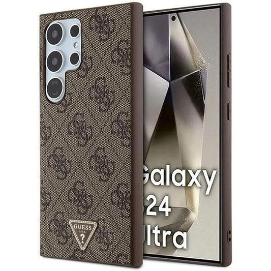 Калъф за Samsung Galaxy S24 Ultra S928, Guess, 4G Triangle Strass, Кафяв