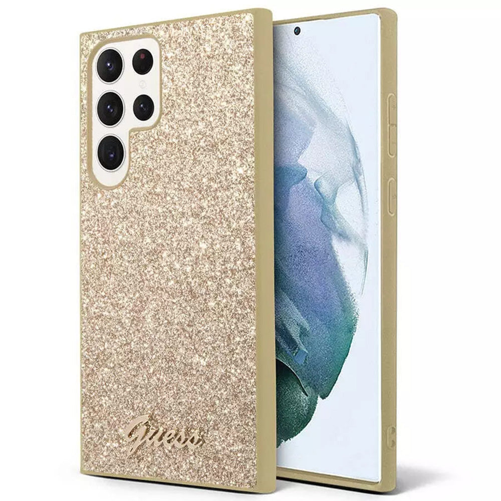 Калъф за Samsung Galaxy S24 Ultra S928, Guess, Glitter Script, Златист