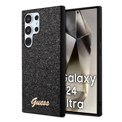 Калъф за Samsung Galaxy S24 Ultra S928, Guess, Glitter Script, Черен