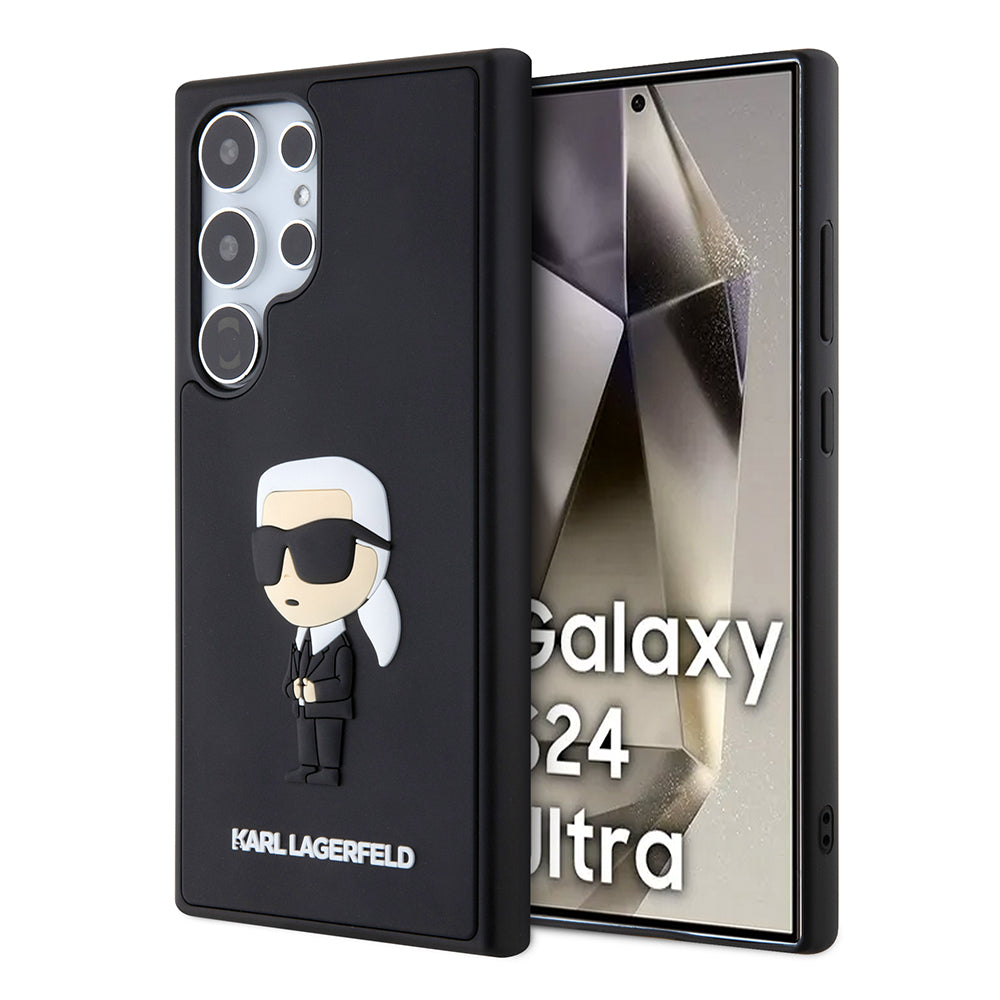 Калъф за Samsung Galaxy S24 Ultra S928, Karl Lagerfeld, 3D Rubber Ikonik Karl, Черен