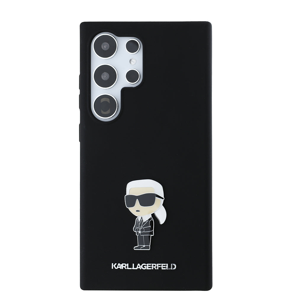 Калъф за Samsung Galaxy S24 Ultra S928, Karl Lagerfeld, Silicone Ikonik Karl, Черен