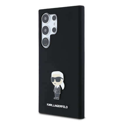 Калъф за Samsung Galaxy S24 Ultra S928, Karl Lagerfeld, Silicone Ikonik Karl, Черен