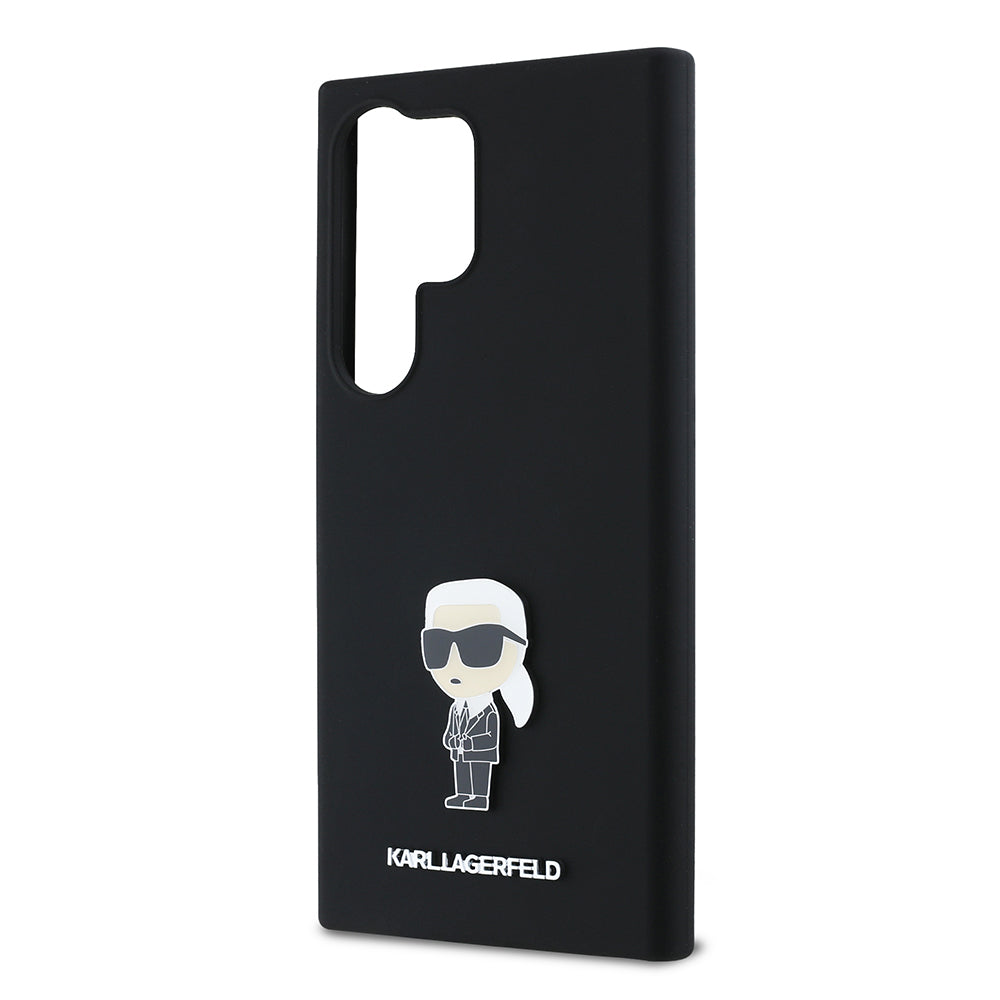 Калъф за Samsung Galaxy S24 Ultra S928, Karl Lagerfeld, Silicone Ikonik Karl, Черен