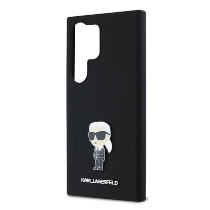 Калъф за Samsung Galaxy S24 Ultra S928, Karl Lagerfeld, Silicone Ikonik Karl, Черен