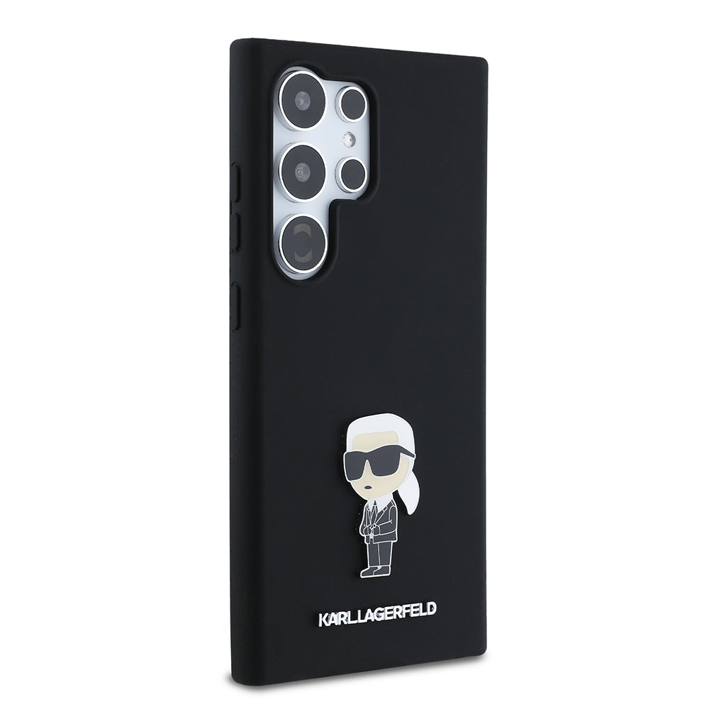 Калъф за Samsung Galaxy S24 Ultra S928, Karl Lagerfeld, Silicone Ikonik Karl, Черен