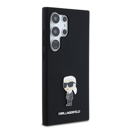 Калъф за Samsung Galaxy S24 Ultra S928, Karl Lagerfeld, Silicone Ikonik Karl, Черен