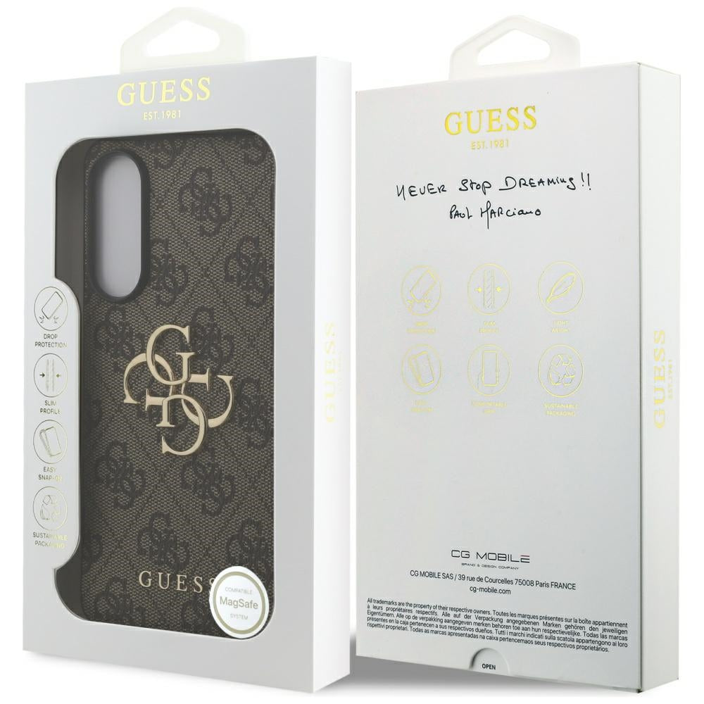 Калъф за Samsung Galaxy S25 Edge S937, Guess, Big 4G Logo Classic, Кафяв