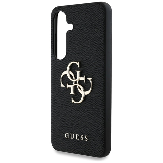Калъф за Samsung Galaxy S25+ S936, Guess, 4G Grained Big and Classic Logo, Черен