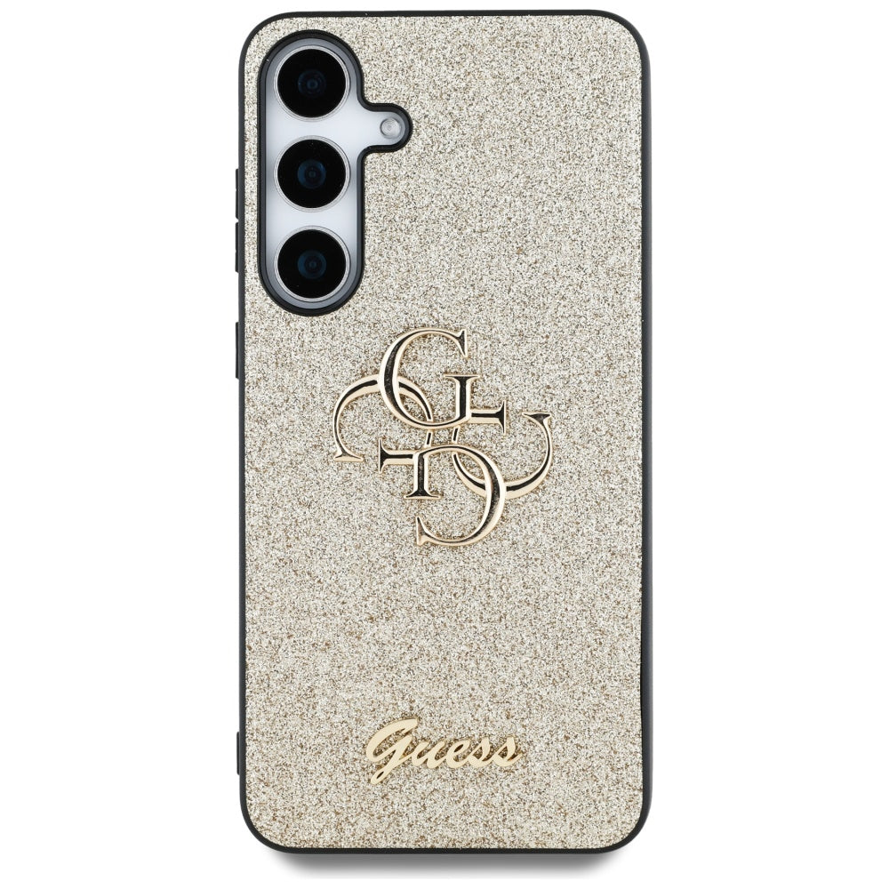 Калъф за Samsung Galaxy S25+ S936, Guess, Glitter Big 4G Script, Златист