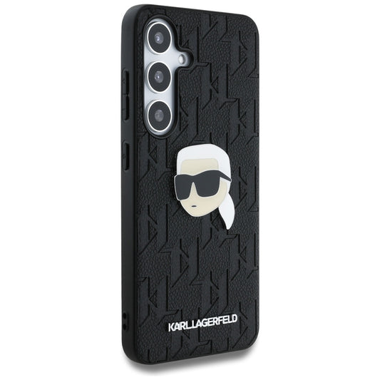 Калъф за Samsung Galaxy S25+ S936, Karl Lagerfeld, Monogram Karl's Head, Черен