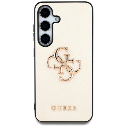 Case for Samsung Galaxy S25 S931, Guess, 4G Grained Big and Classic Logo, Beige