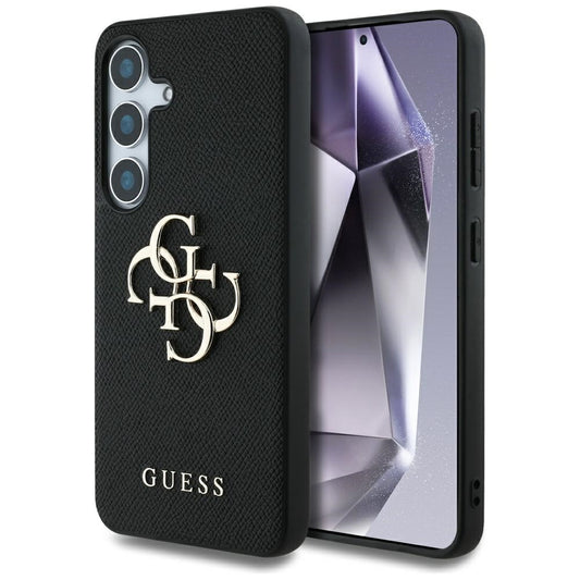 Калъф за Samsung Galaxy S25 S931, Guess, 4G Grained Big and Classic Logo, Черен