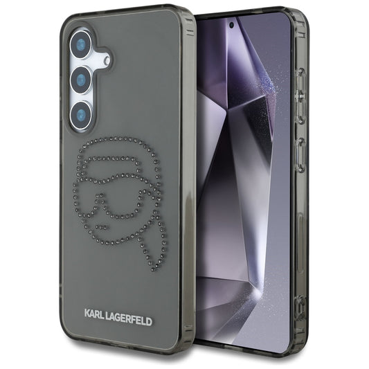 Калъф за Samsung Galaxy S25 S931, Karl Lagerfeld, IML Rhinestones Karl's Head, Черен