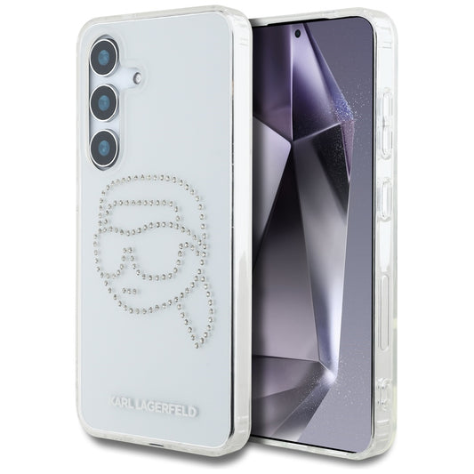 Калъф за Samsung Galaxy S25 S931, Karl Lagerfeld, IML Rhinestones Karl's Head, Прозрачен