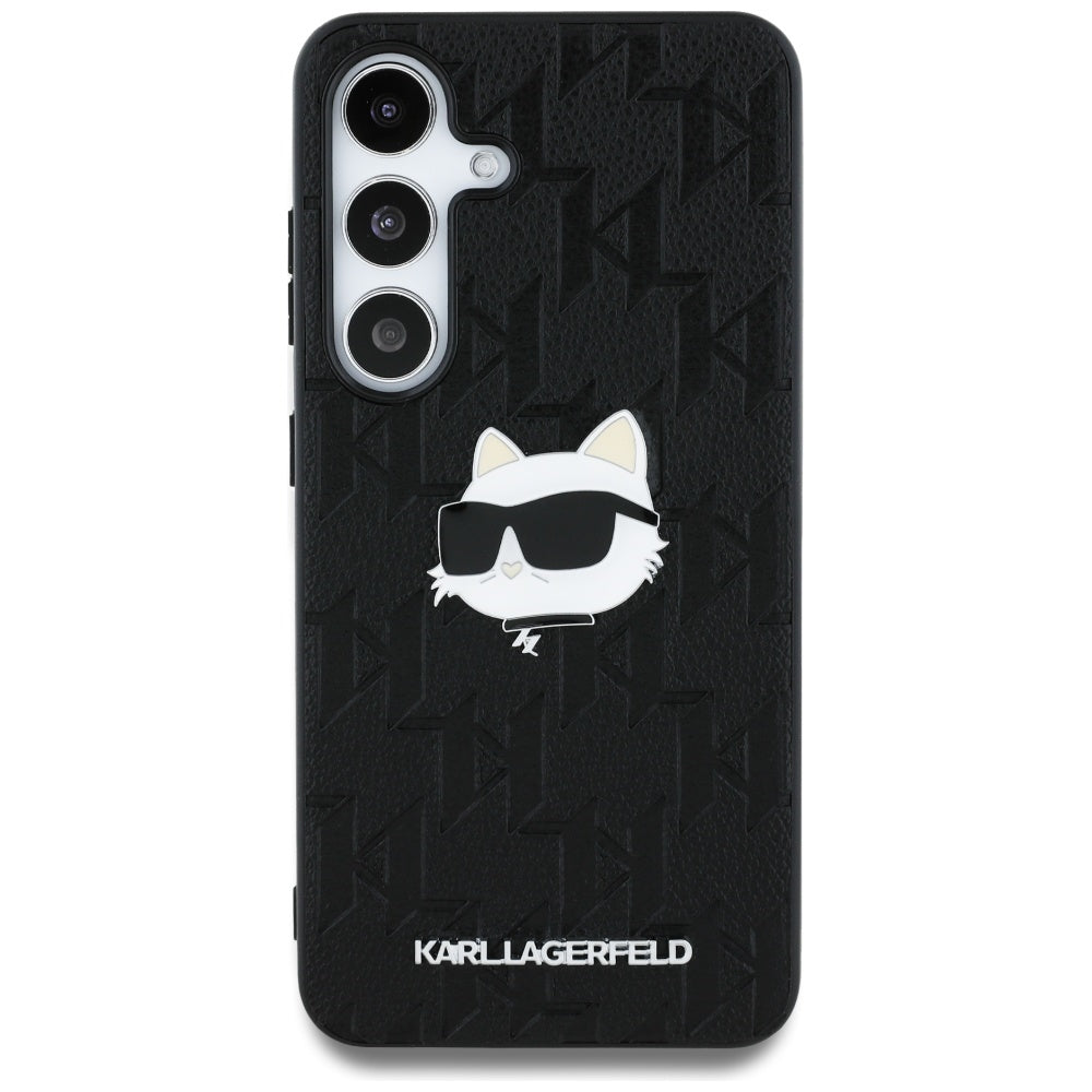 Case for Samsung Galaxy S25 S931, Karl Lagerfeld, Monogram Choupette's Head, Black
