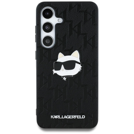 Калъф за Samsung Galaxy S25 S931, Karl Lagerfeld, Monogram Choupette's Head, Черен