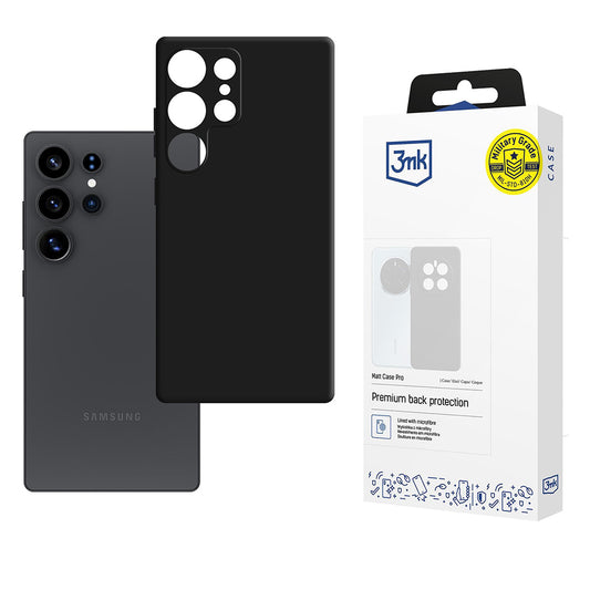 Калъф за Samsung Galaxy S25 Ultra S938, 3MK, Pro, Матиран Черен