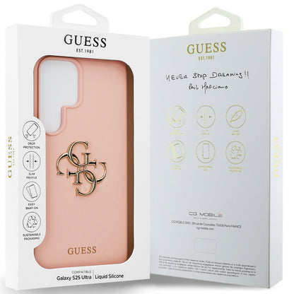 Калъф за Samsung Galaxy S25 Ultra S938, Guess, 4G Grained Big and Classic Logo, Розов