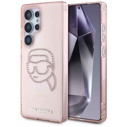 Калъф за Samsung Galaxy S25 Ultra S938, Karl Lagerfeld, IML Luxury Karl's Head, Розов