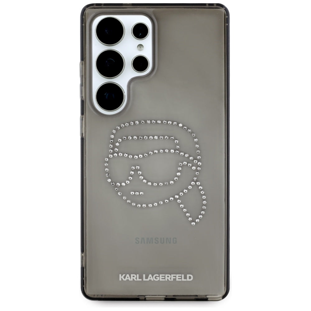 Калъф за Samsung Galaxy S25 Ultra S938, Karl Lagerfeld, IML Rhinestones Karl's Head, Черен