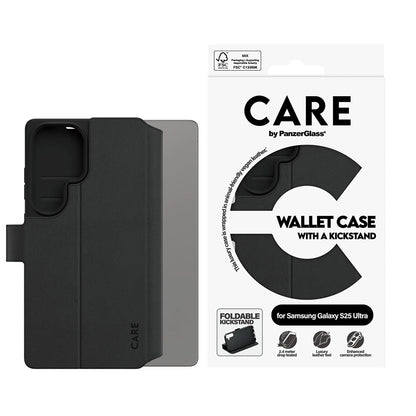 Калъф за Samsung Galaxy S25 Ultra S938, PanzerGlass, с функция за поставка и портфейл, черен