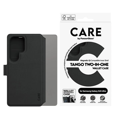 Калъф за Samsung Galaxy S25 Ultra S938, PanzerGlass, Care Feature Tango Two-in-One, Черен
