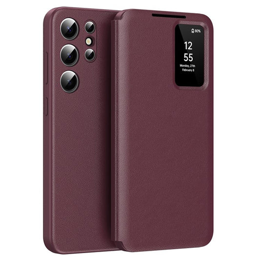Калъф за Samsung Galaxy S25 Ultra S938, Techsuit, SmartView, Червен