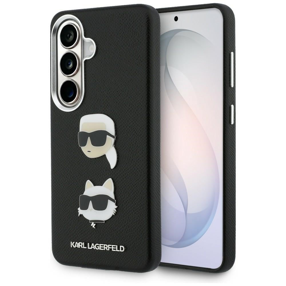 Калъф за Samsung Galaxy S26 Plus S947, Karl Lagerfeld, Saffiano Karl & Choupette's Head Pin, Черен