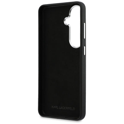 Калъф за Samsung Galaxy S26 Plus S947, Karl Lagerfeld, Saffiano Karl & Choupette's Head Pin, Черен