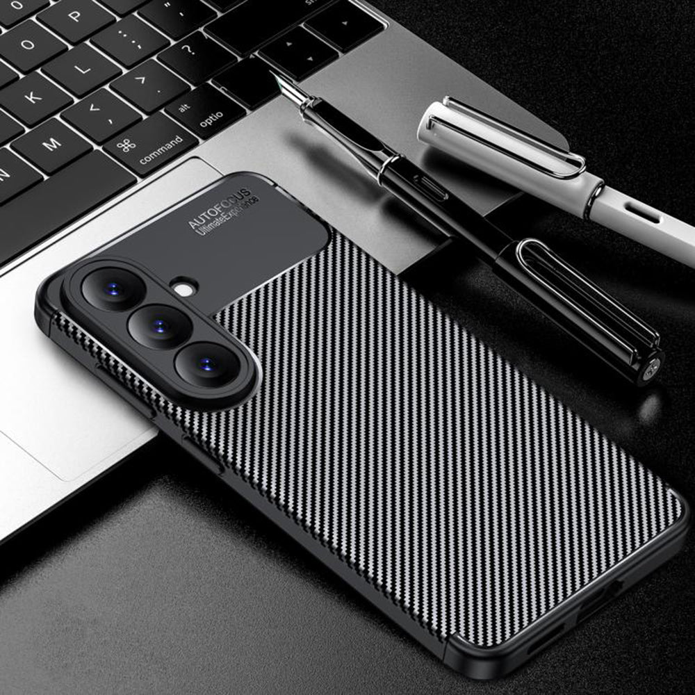 Калъф за Samsung Galaxy S26 Plus, Techsuit, CarbonFiber, Черен