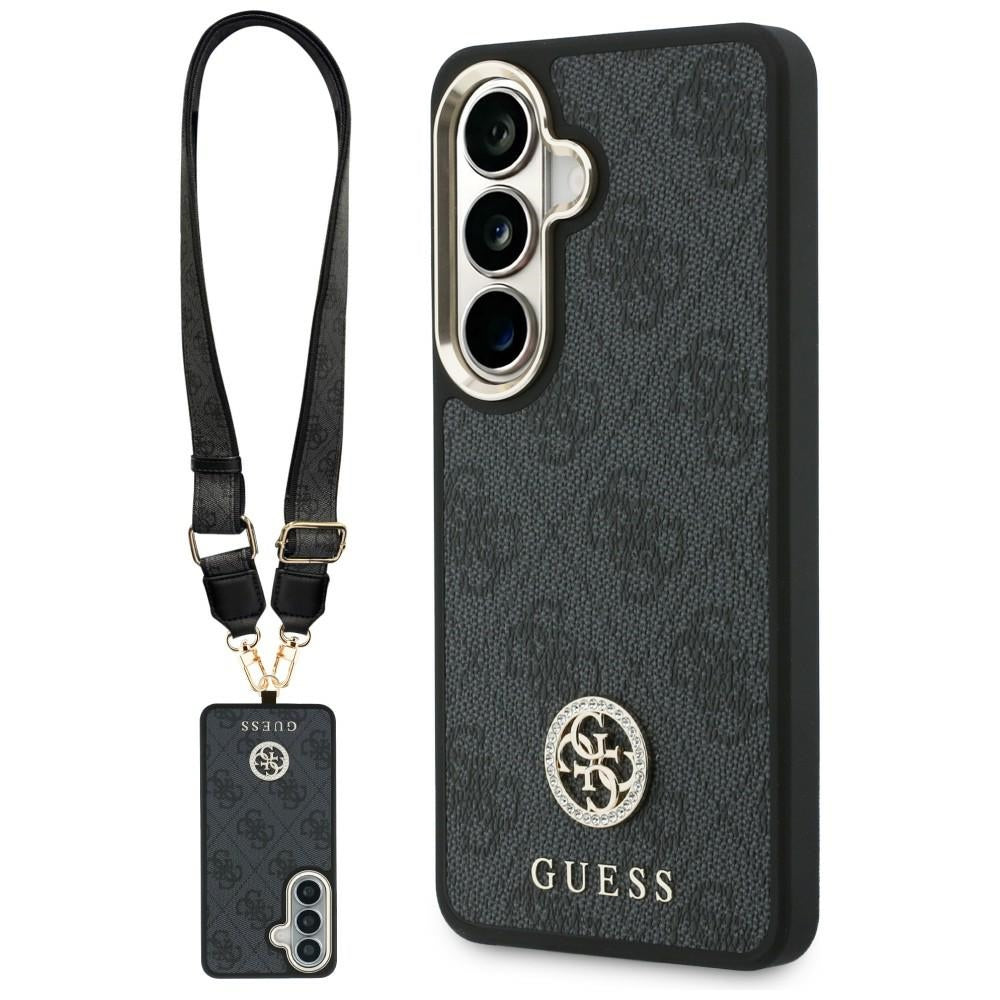Калъф за Samsung Galaxy S26 S942, GUESS, 4G Big Rhinestone Triangle Strap, Черен