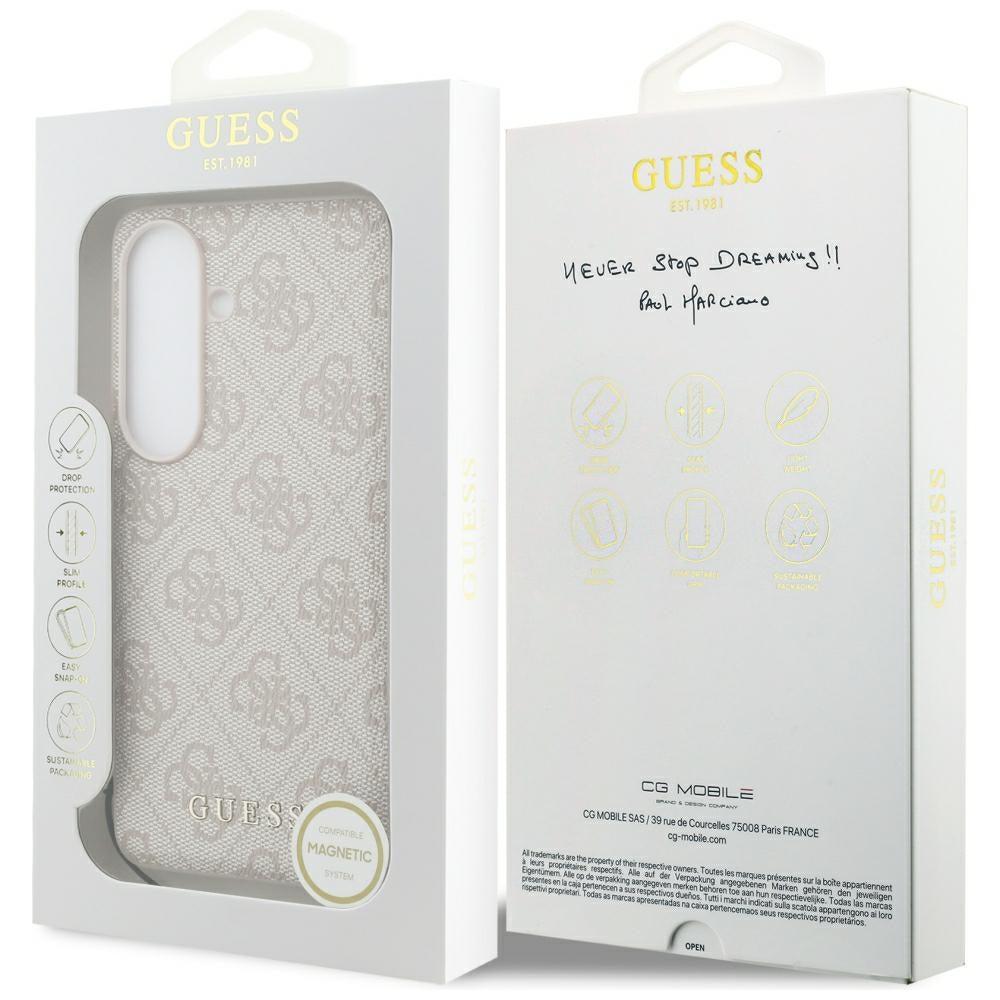Case for Samsung Galaxy S26 S942, Guess, 4G Classic Logo Charm, Pink