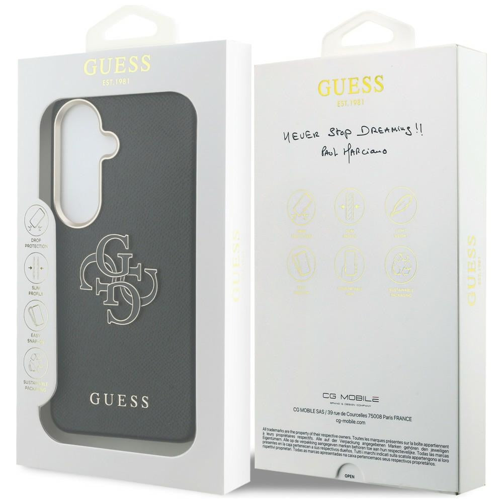 Калъф за Samsung Galaxy S26 S942, Guess, 4G Grained Big and Classic Logo, Черен