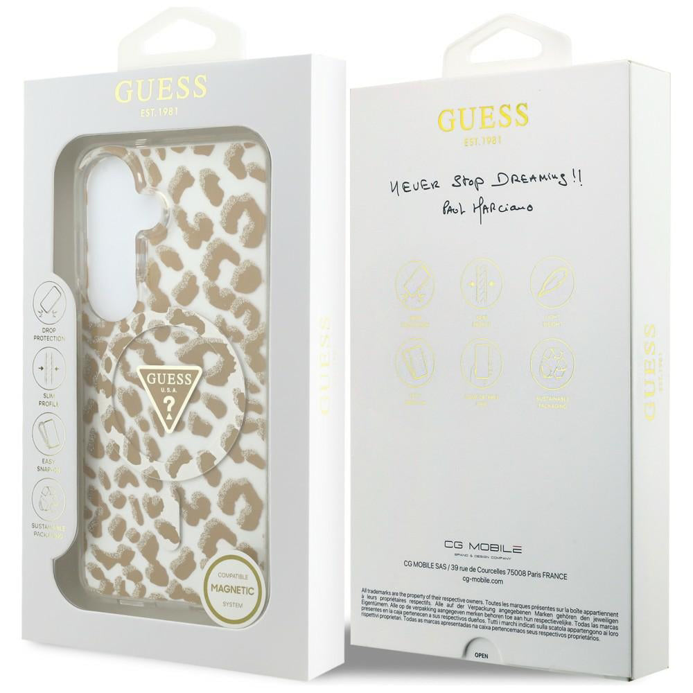 Калъф MagSafe за Samsung Galaxy S26 S942, Guess, IML Leopard Pattern, Кафяв