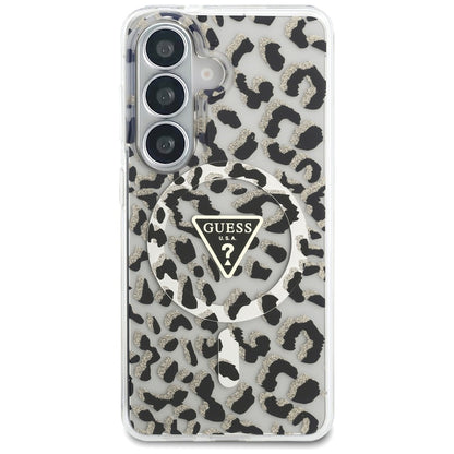 Калъф MagSafe за Samsung Galaxy S26 S942, Guess, IML Leopard Pattern, Черен