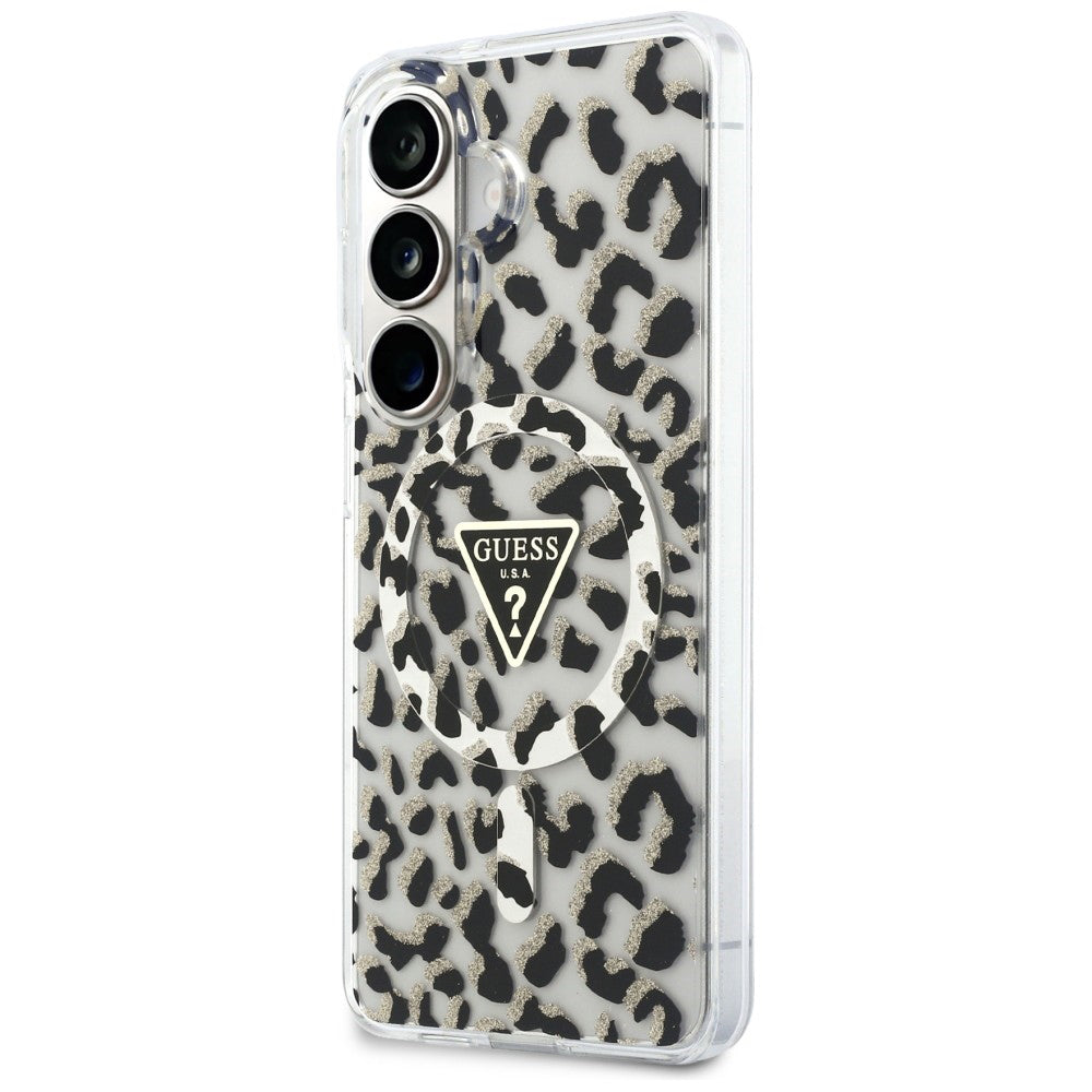 Калъф MagSafe за Samsung Galaxy S26 S942, Guess, IML Leopard Pattern, Черен
