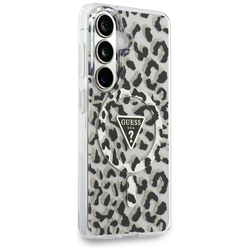 Калъф MagSafe за Samsung Galaxy S26 S942, Guess, IML Leopard Pattern, Черен