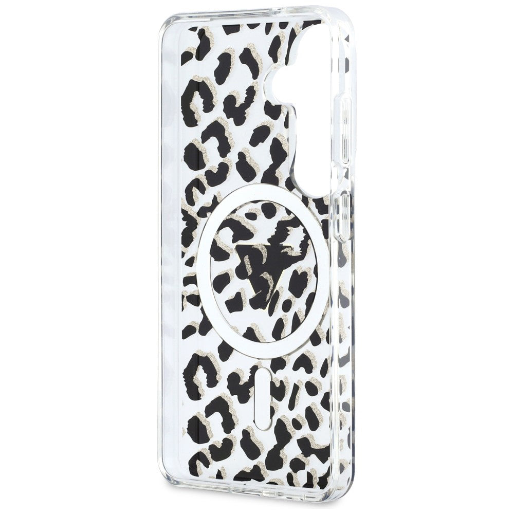 Калъф MagSafe за Samsung Galaxy S26 S942, Guess, IML Leopard Pattern, Черен