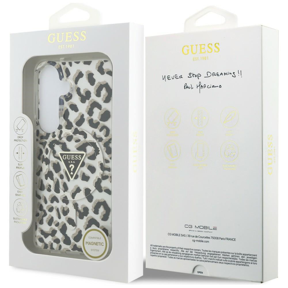 Калъф MagSafe за Samsung Galaxy S26 S942, Guess, IML Leopard Pattern, Черен